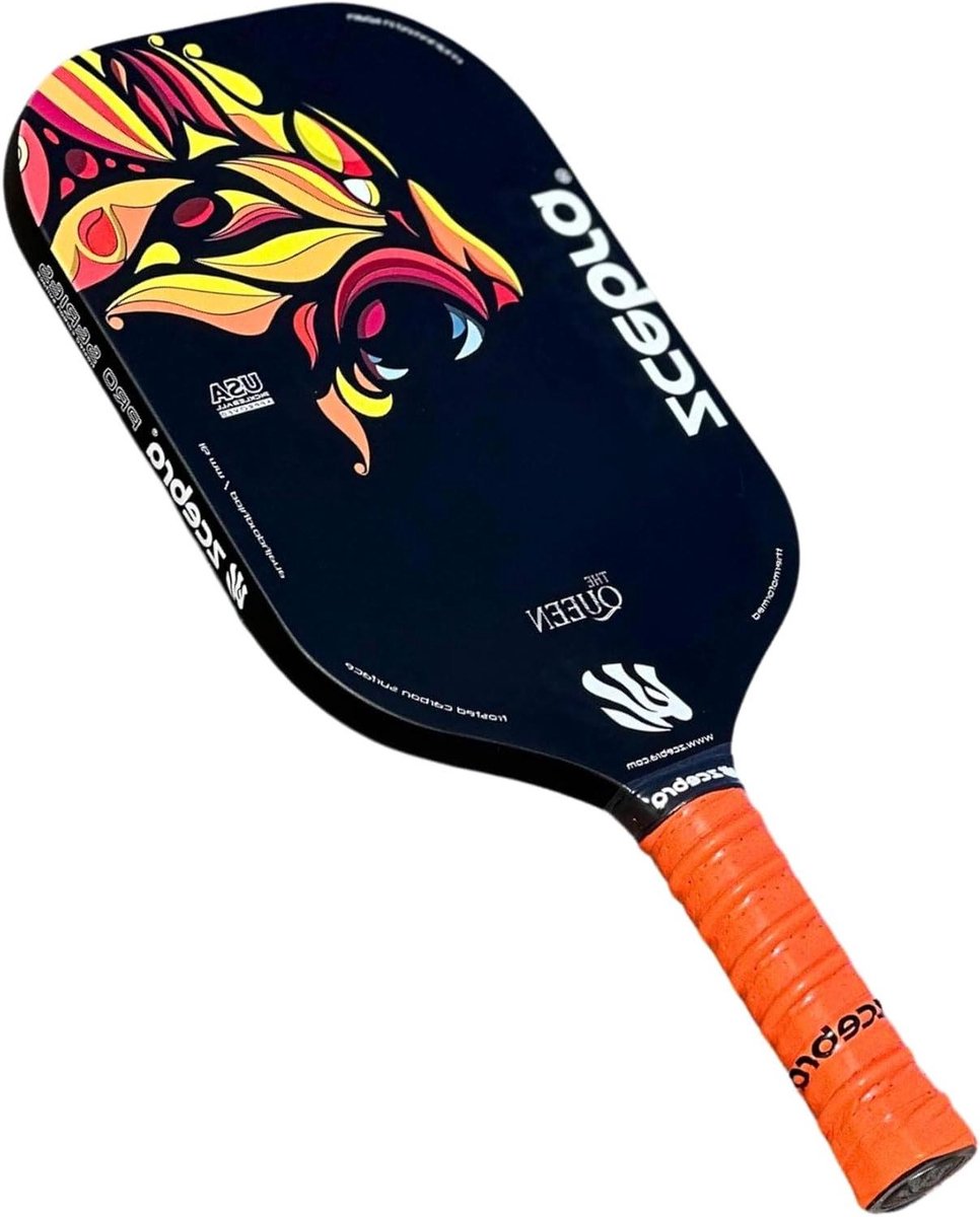 Pickleball Racket - Padelracket Carbon - Sport Spel - Pure Koolstofvezel - 16 mm - Oranje