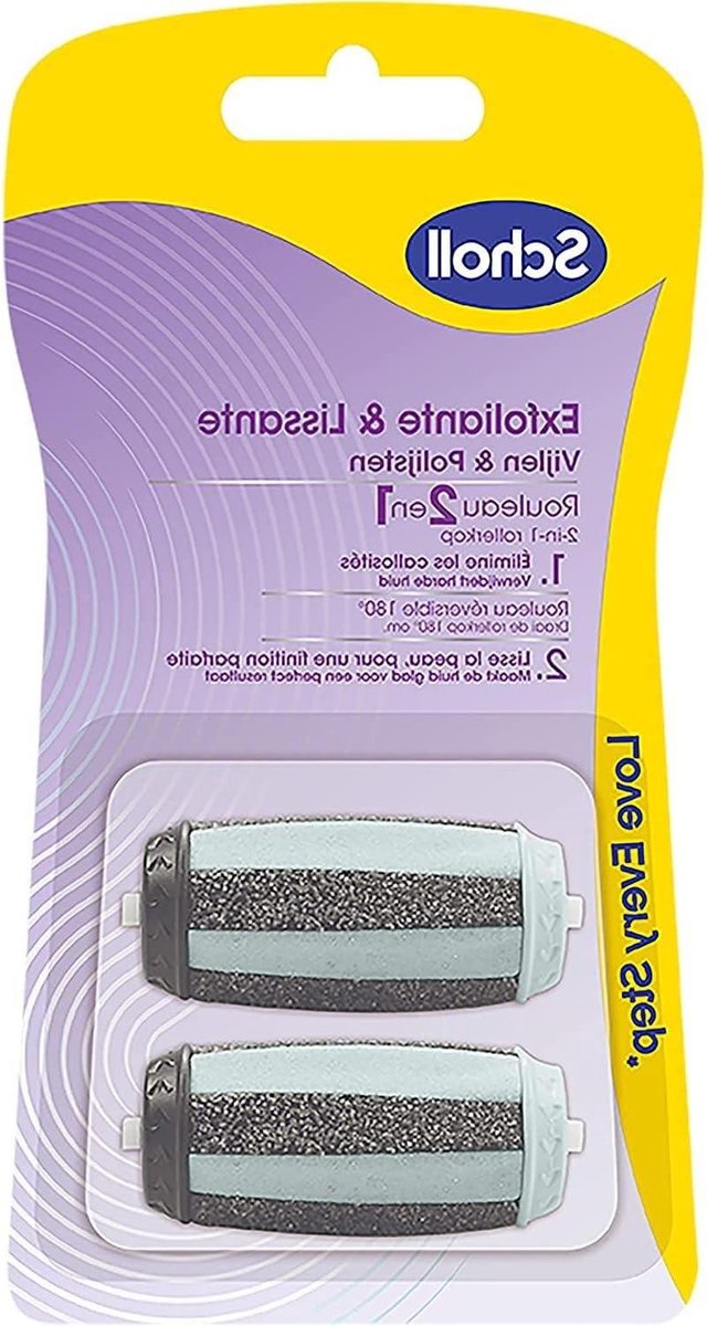 Vervangende Rollers - Voetvijl Opzetstukken - Voeten Verzorgen - 2-in-1 Peeling en Smoothing - 2 stuks - Donker en Blauw