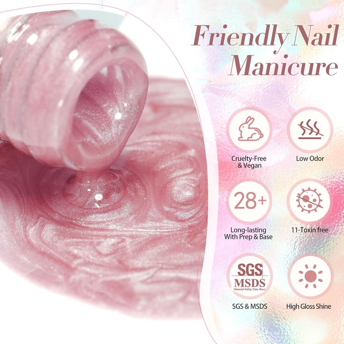 Gelnagellak Set - Nagellak Gellak - Nagels Lakken - Jelly Cat Magnetic - 4 stuks - Nude Pink — cadeau in Verzorging - foto 3