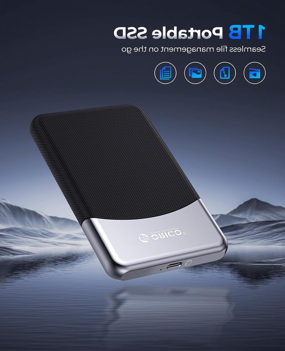 Externe SSD - Draagbare Opslag - Snelle Data Transfer - Hoge Snelheid 460MB/s - 1 TB - Grijs