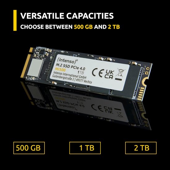 Interne SSD - Solid State Drive NVMe SSD - Sneller Computer Gebruik - PCIe 4.0 Gen4x4 - 500 GB - Zwart — afbeelding 2