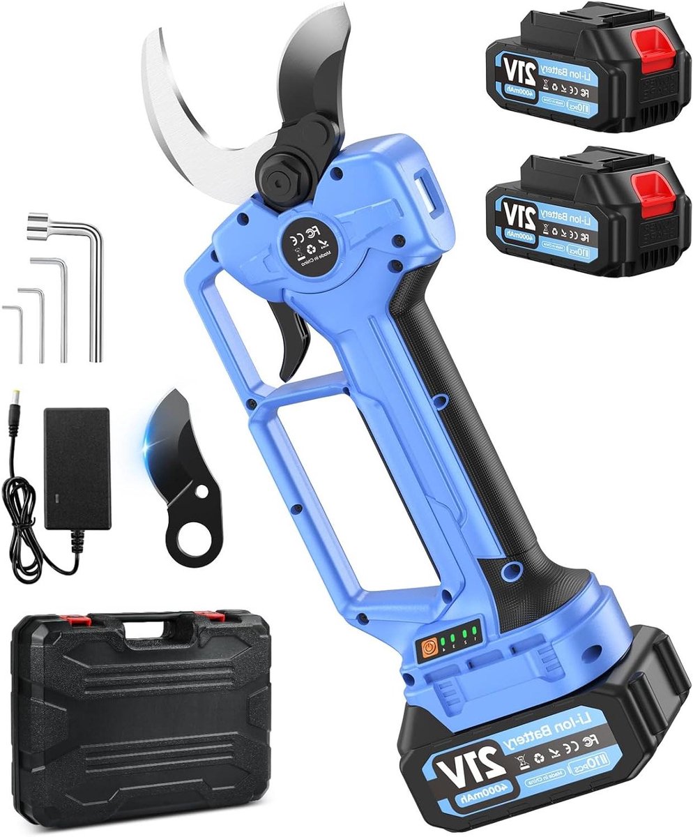 Elektrische Takkenschaar - Snoeischaar Accu - Takken Snoeien - 40-50 mm Snijdiameter - 2x 2 Ah Accu - Blauw
