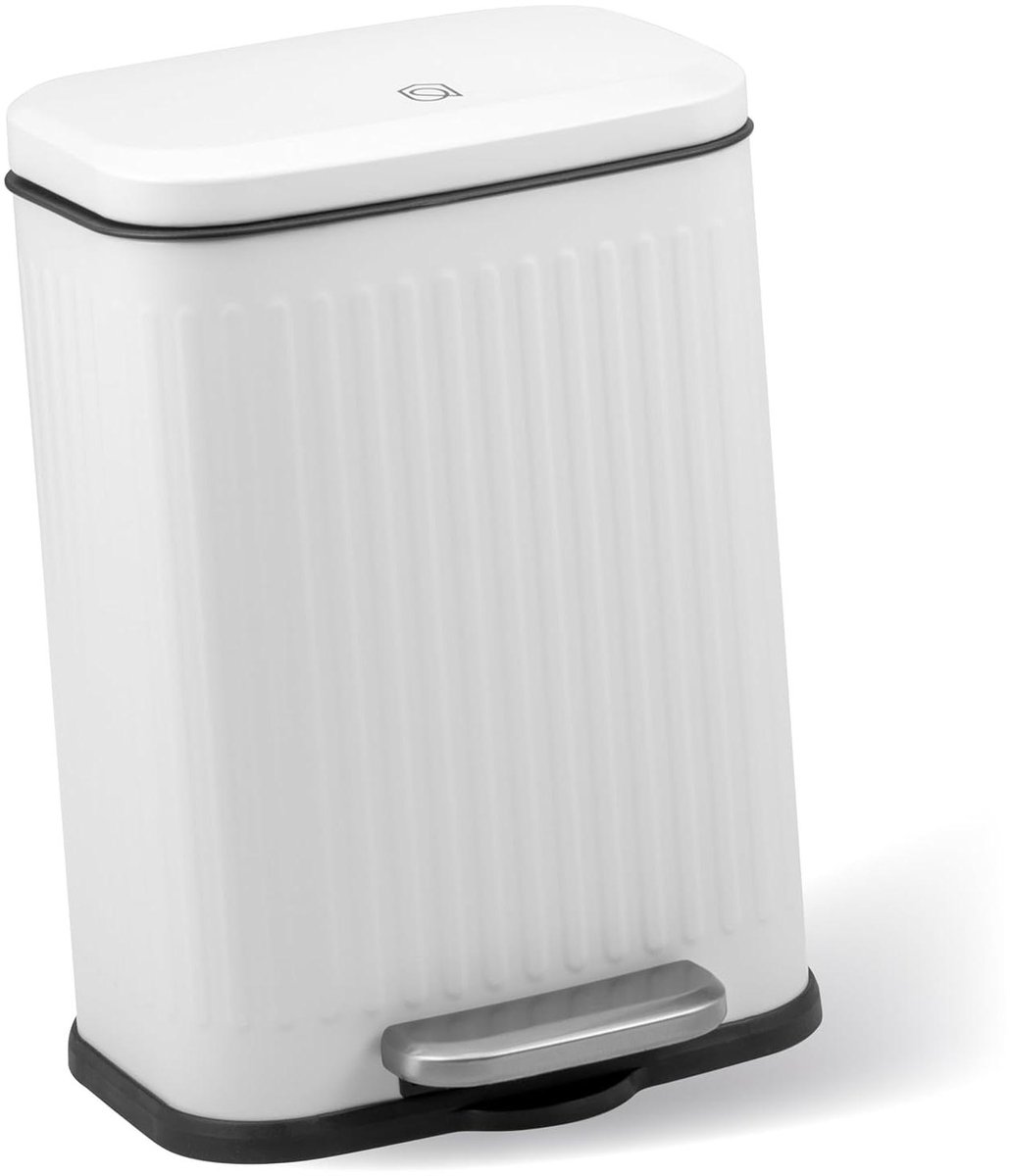 Pedaalemmer 6 Liter - Afvalemmer Badkamer - Afval Verwijderen - Softclose Mechanisme - 22.5 x 32 x 20.5 cm - Wit