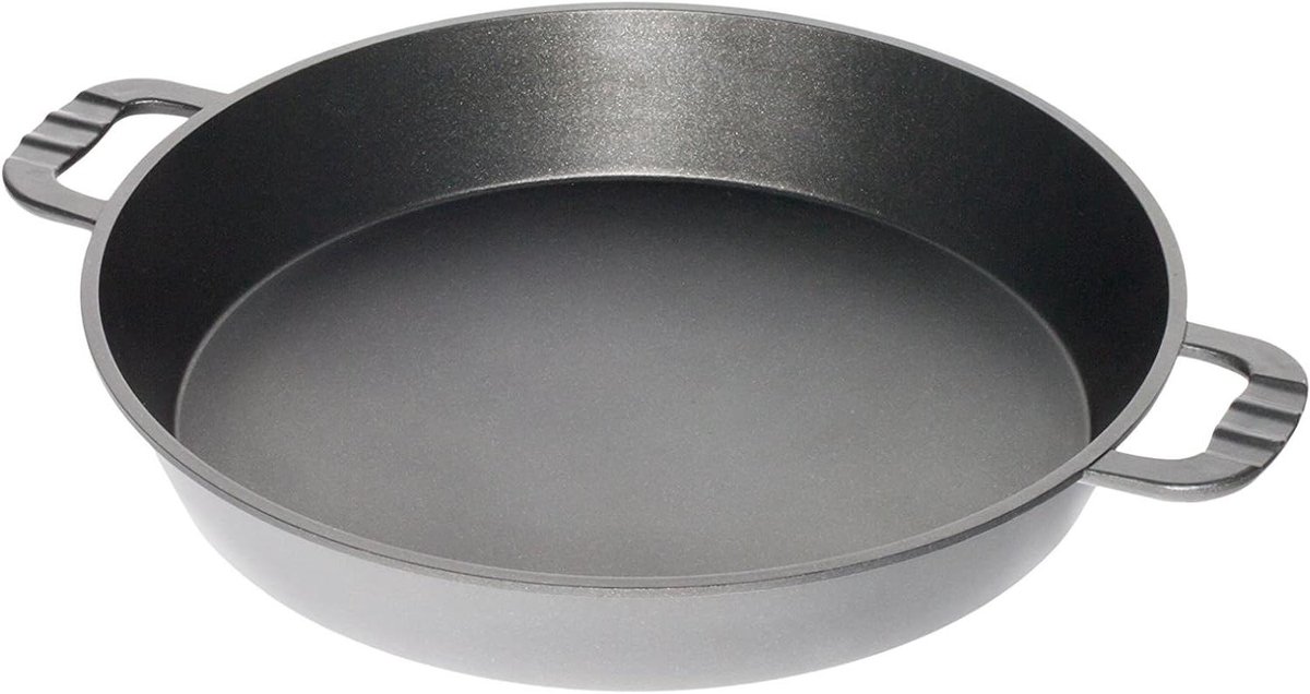 Grote Pan - Koekenpan Grillpan - Koken en Grillen - Gegoten Aluminium - 50 cm - Grijs