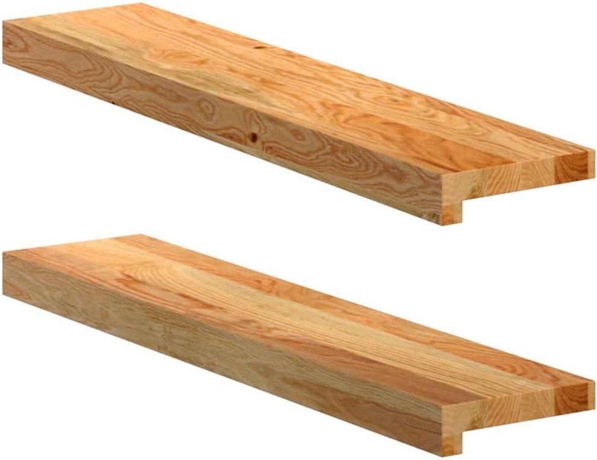Vensterbanken Hout - Vensterbanken Massief Eiken - Decoratief Plaatsen - Onbehandeld Eikenhout - 70x15x2 cm - Lichtbruin