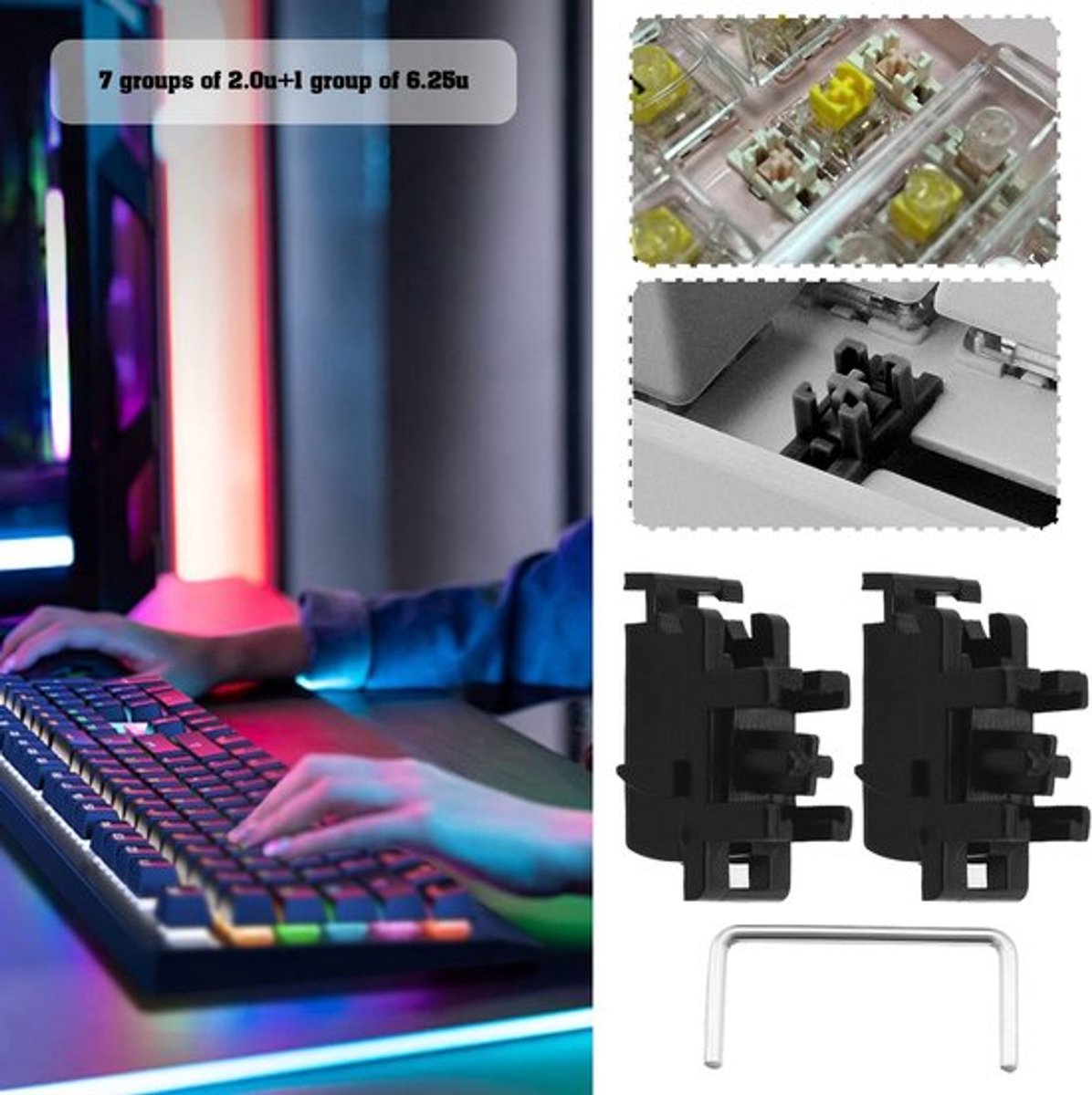 Vt products - Stabilatoren - 2U en 6,25u - Vervanging voor mechanisch