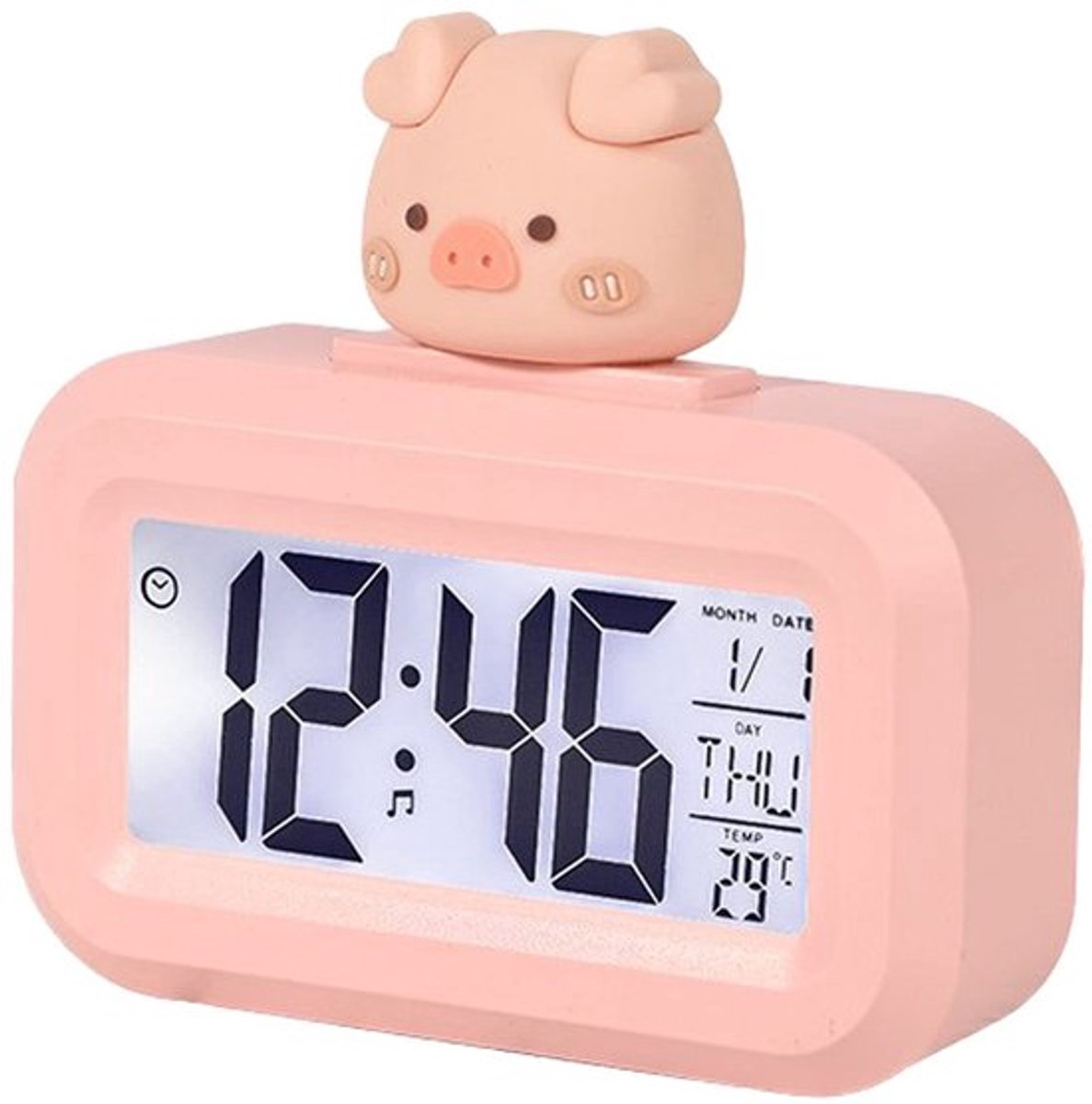 Dailygoods - Wekker met Cartoonthema - Temperatuurweergave - Schattig