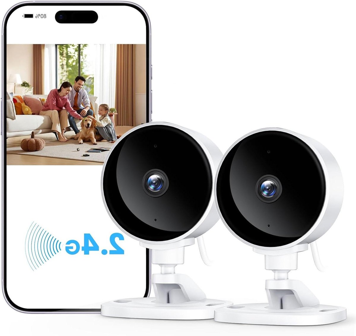 Binnen Camera - Beveiligingscamera Mini - Huisbewaking - Drie Nachtzicht Modes - 48x40x60 mm - Wit