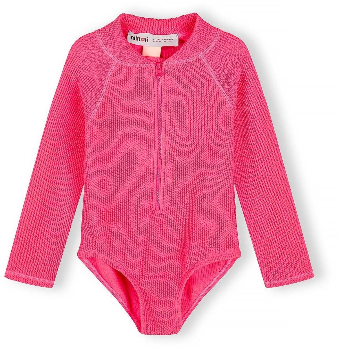 Minoti UV shirt meisjes lange mouw zwempak - UV-werend UPF 50+ - roze