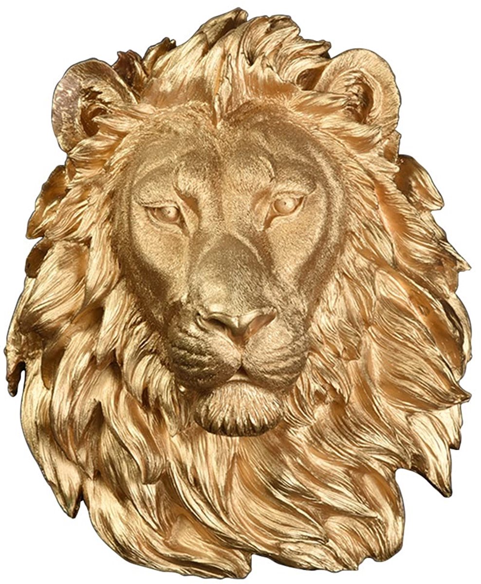 Wanddecoratie Creatieve Muur Opknoping Dierenkop Decoratie Hars Hanger Wanddecoratie Woonaccessoires; (Color : Gold, Size : 42×34cm)