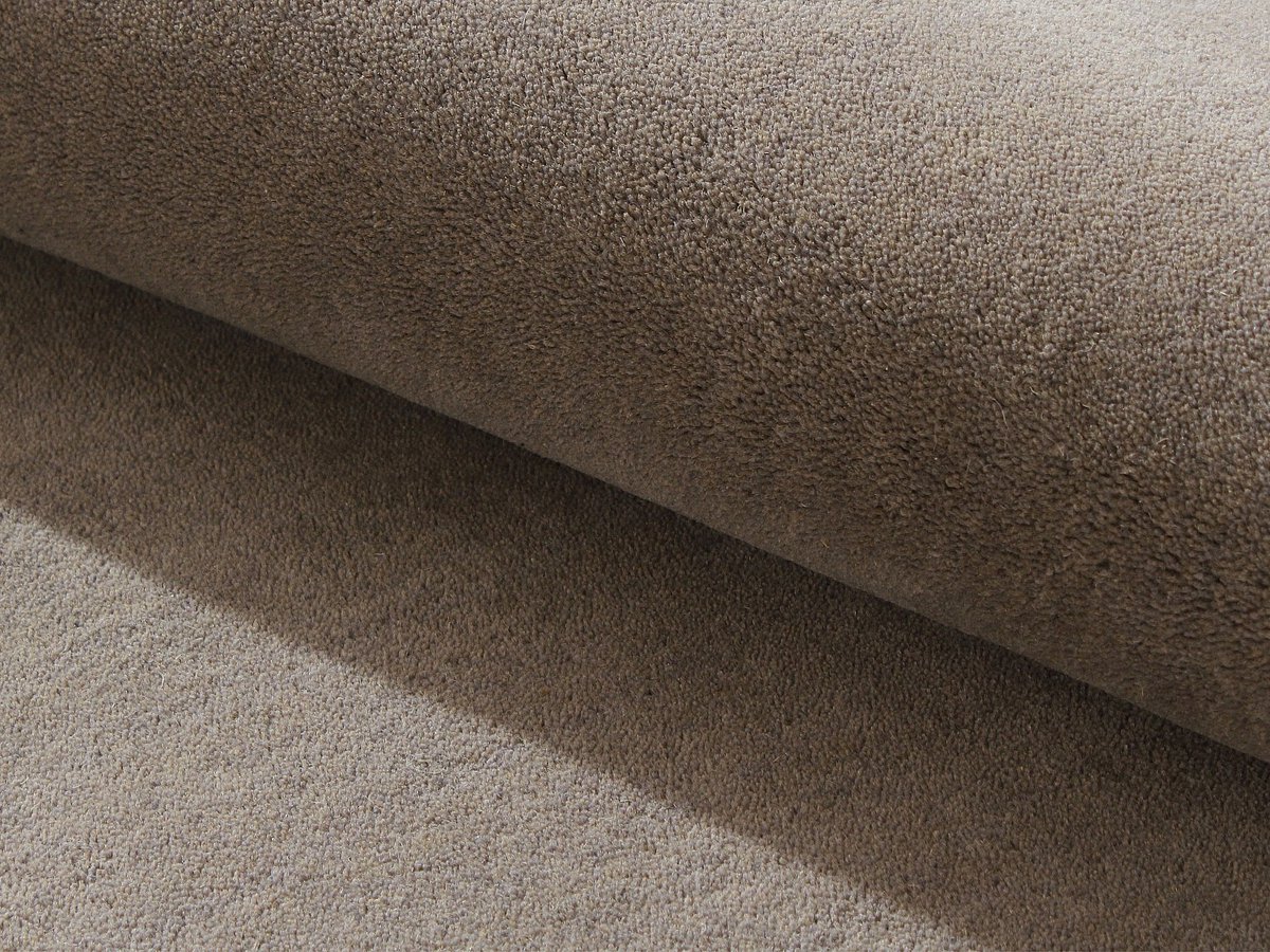 Vente-unique Rond vloerkleed 100% wol handgeweven - D. 200 cm - Taupe - 1800g/m² - SELINA