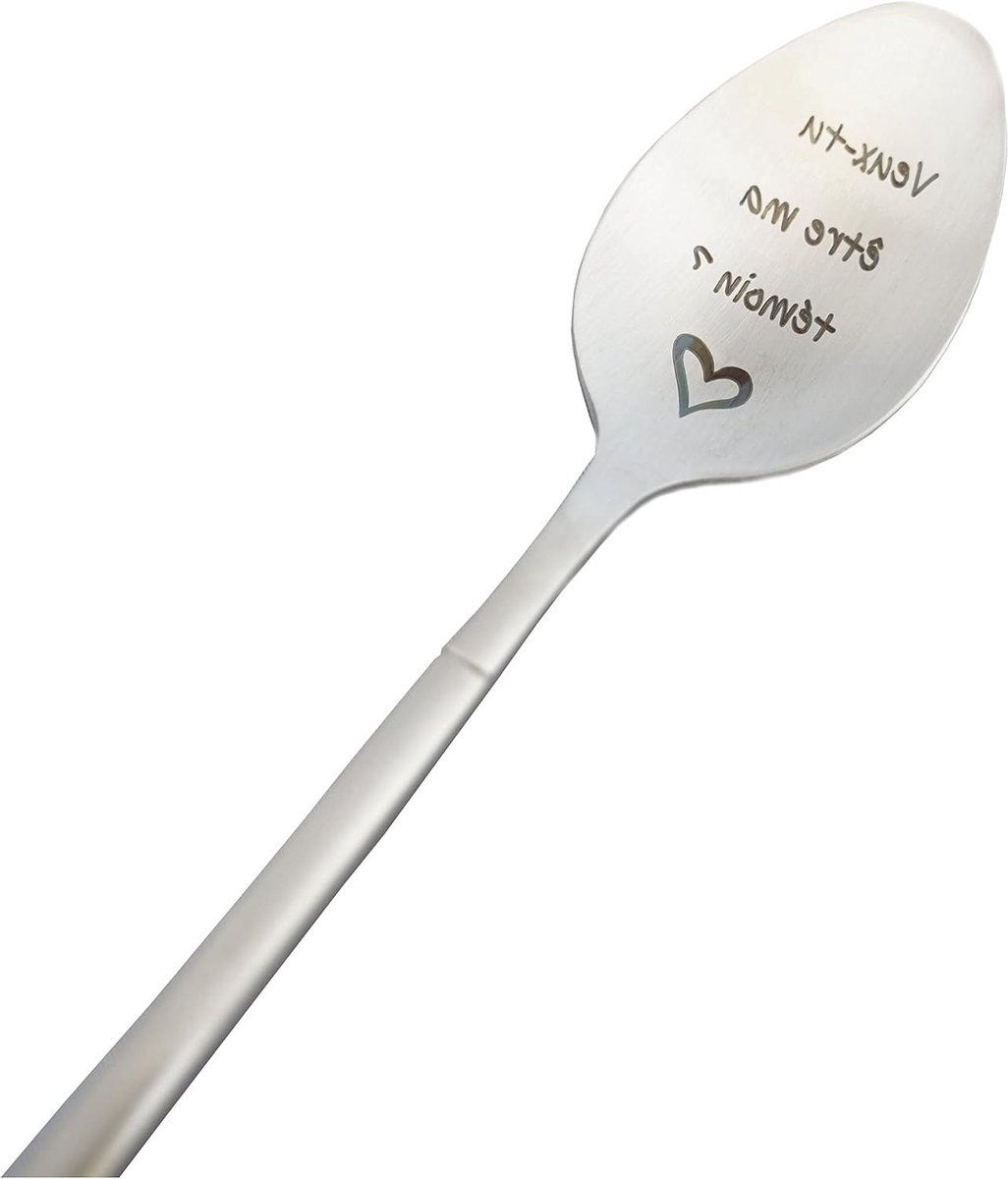 Lepel Getuigenverzoek - Bruiloft Cadeau - Huwelijk Aankondigen - Lasergegraveerde Tekst - 15.5 cm - Zilver