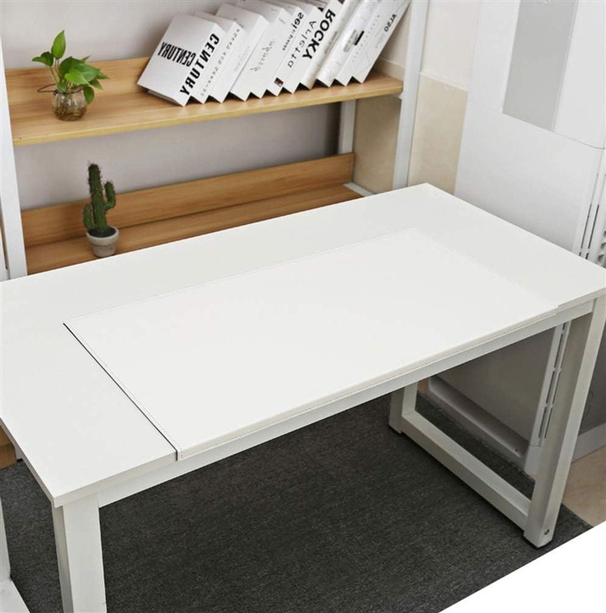 Bureauonderlegger met Randbescherming - Bureau mat - Bureau Organisatie - Waterdicht Polyurethaan - 60 x 40 cm - Wit