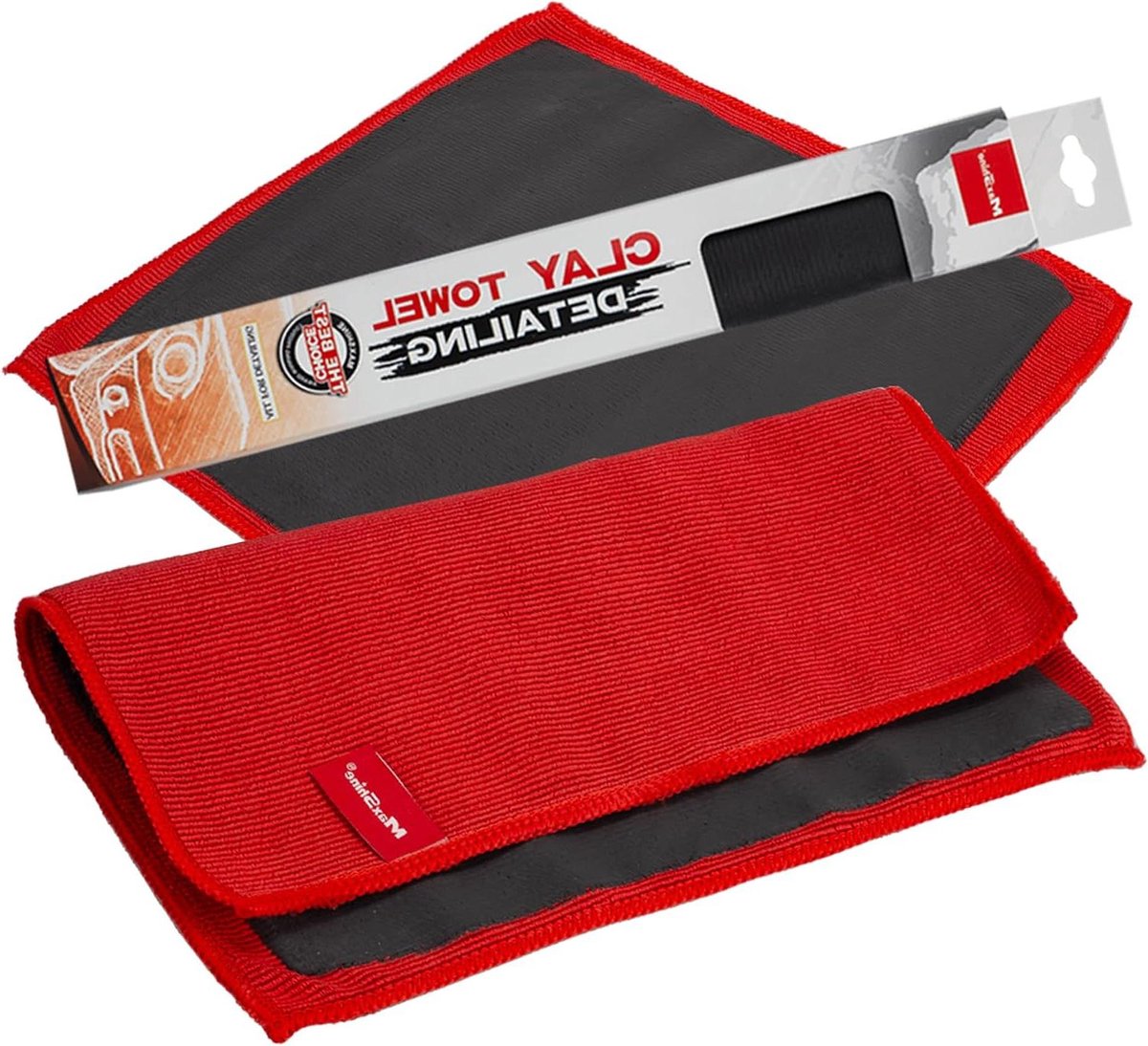 Detailing Clay Handdoek - Kleihanddoek Auto - Auto Reinigen - Microvezel Combinatie - 30x30 cm - Rood