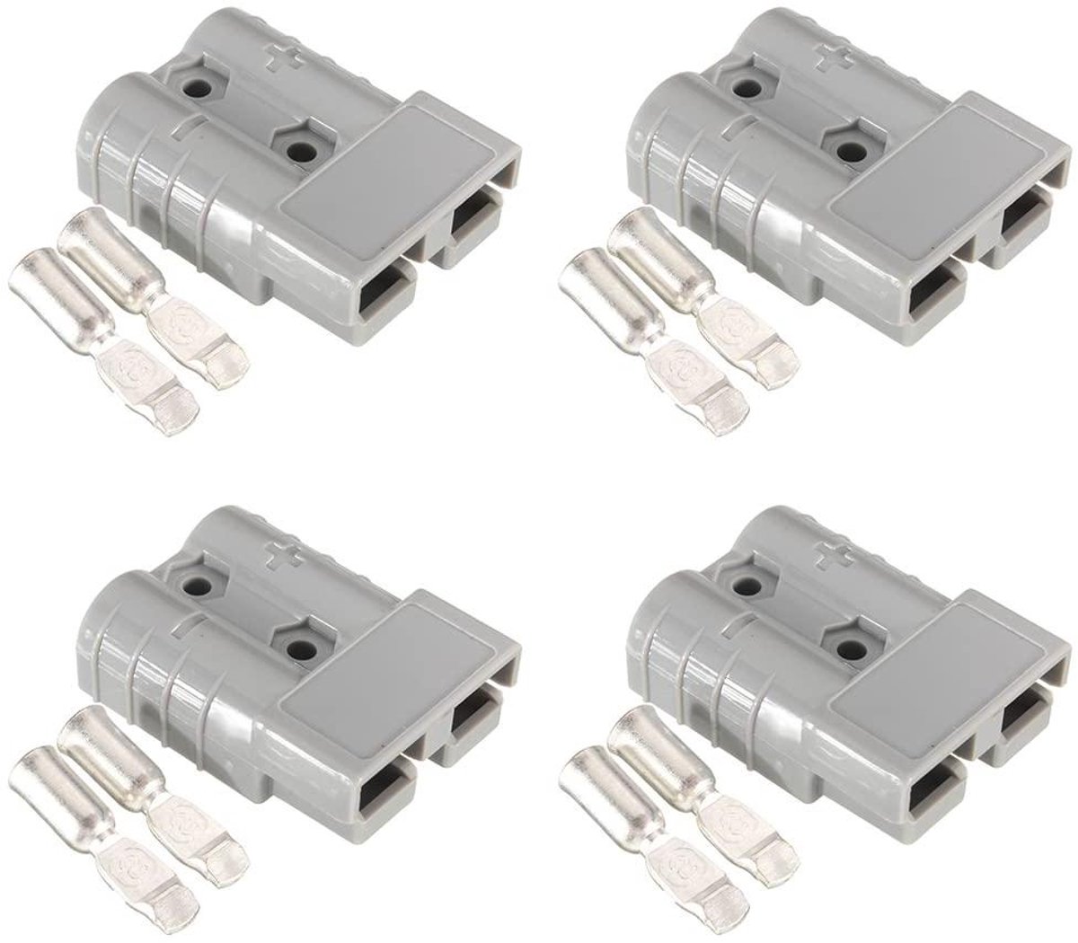 Batterij Connector - Stekker Kabel Terminal - Stroom Aansluiten - Snelle Verbinding - 600V 50Amp - Grijs