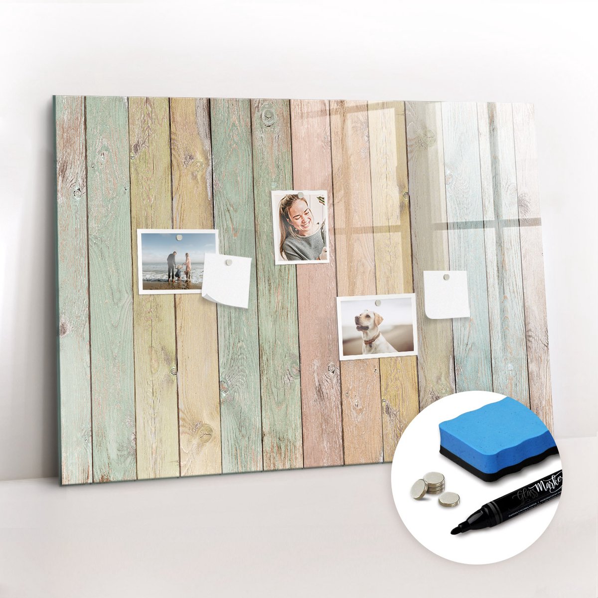 Tulup Whitebord - Kleurrijke borden - 100 x 70 cm - Veelkleurig Magnetisch Memobord - Gratis 5 Sterke Magneten + Whiteboard Marker & Wisser - Minimalistisch Prikbord - Magnetisch Bord Kind - Planning Muur