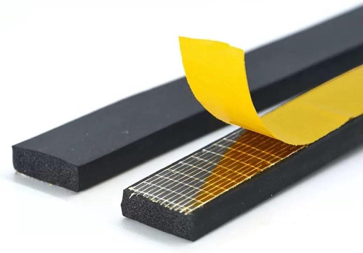 EPDM Rubberen Strip - Schuimrubber Tape - Afscherming en Isolatie - Zelfklevend en Waterdicht - 10mm x 20mm x 2M