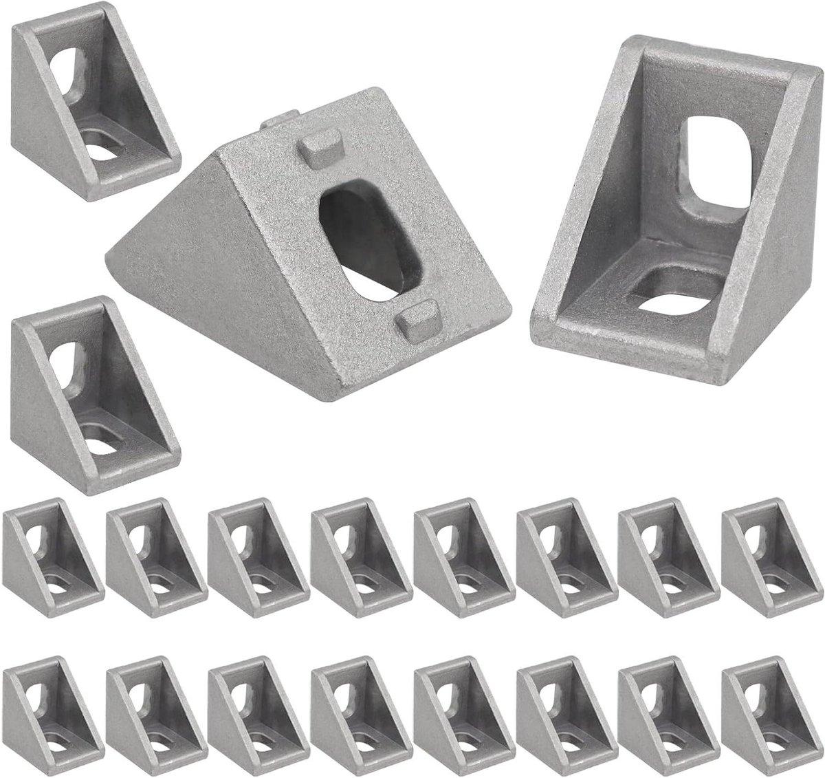 Hoekverbinders Aluminium Profiel - Profiel L-Stukken - Frame Constructie - Roestbestendig Aluminium - 20x20 mm - Zilver