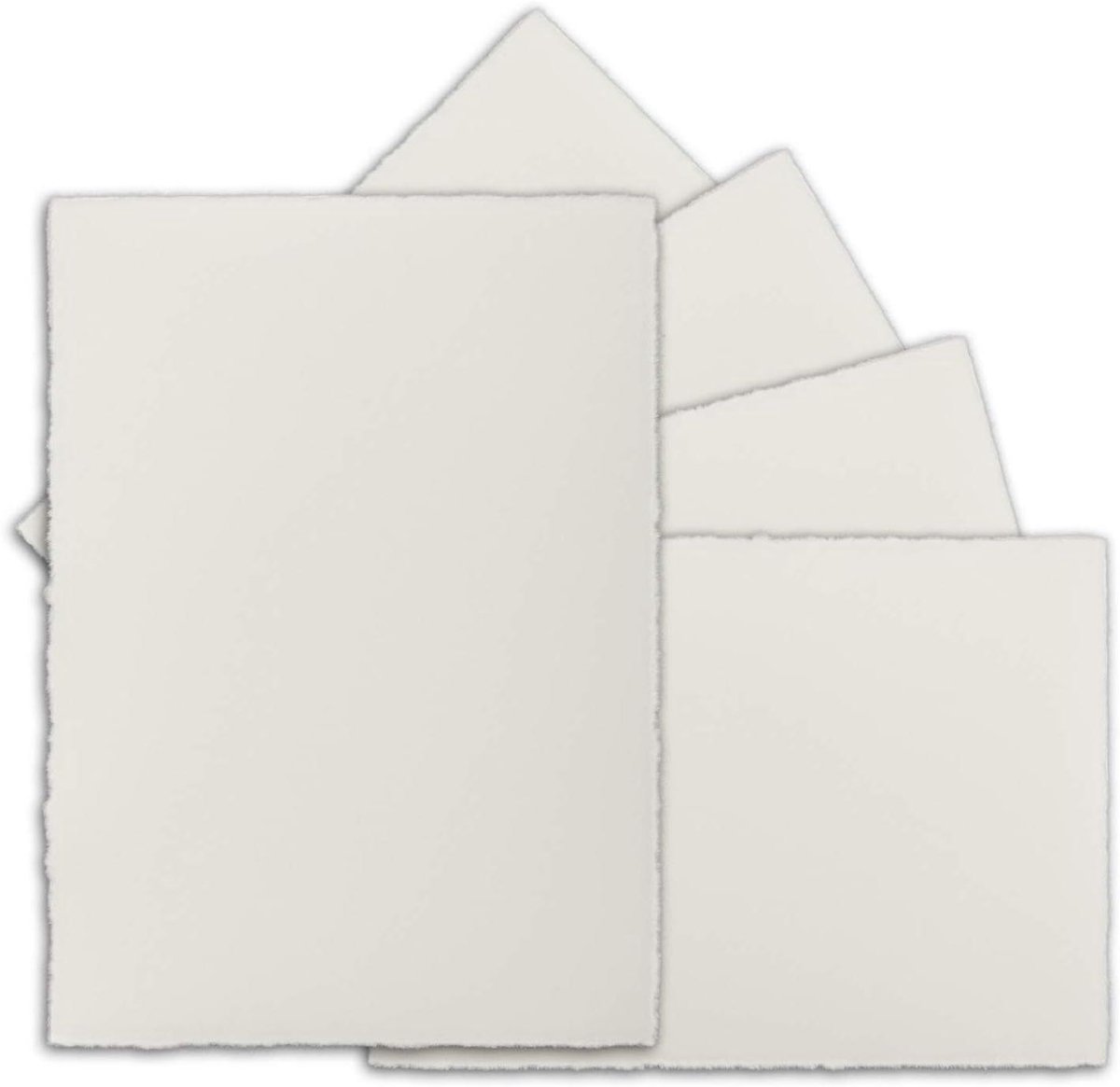 Vintage Kaarten - Handgeschept Papier - Uitnodigingen Maken - Ambachtelijk Vervaardigd - A5 148 x 210 mm - Natuurlijk Wit