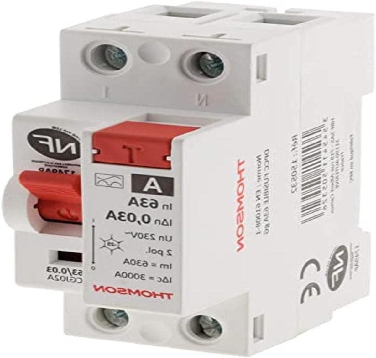 Differentiaalschakelaar - Aardlekschakelaar - Bescherming Installatie - Type A 30mA - 63A - Grijs