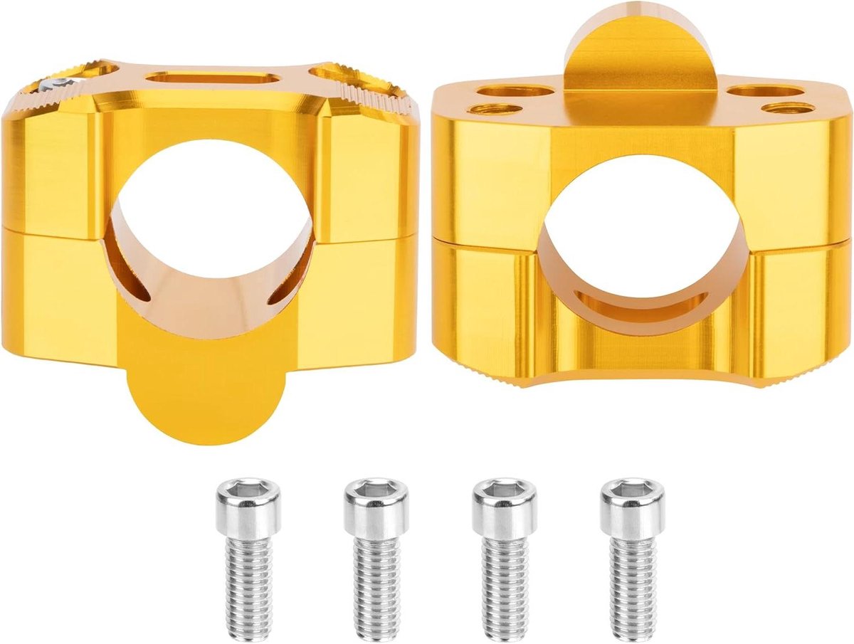 Motorstuur Verhogers - Stuurverhoging Motorfiets - Comfortabeler Rijden - Aluminium Legering - 28 mm - Goudkleurig