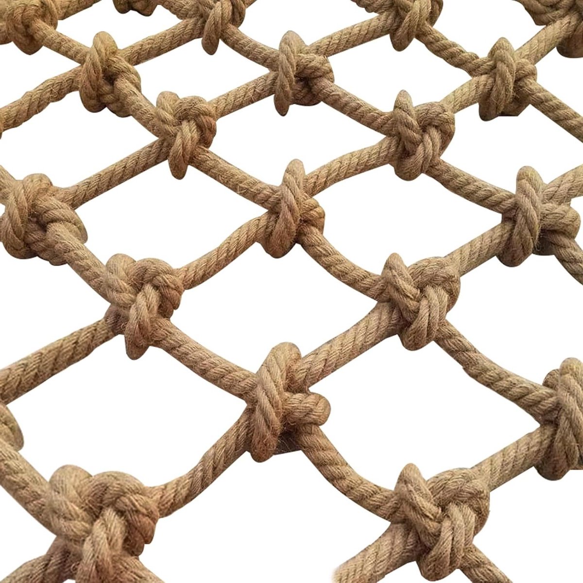 Hennep Touw Net - Veiligheidsnet Klimnet - Kinderen Beveiligen - Natuurlijk Jute Materiaal - 2 x 3 m - Bruin