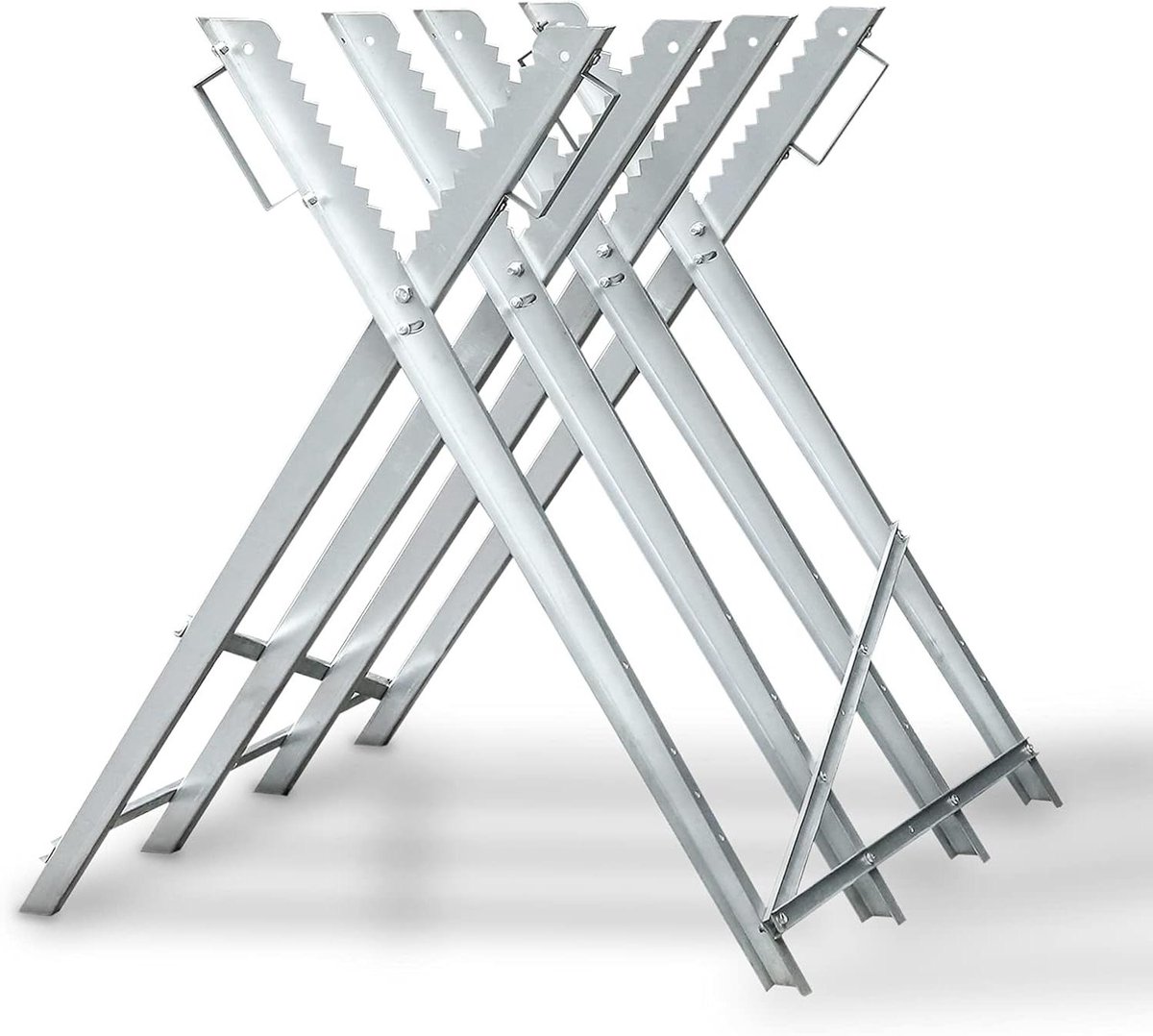Zaagbok Metaal - Houtbok Zaagframe - Brandhout Zagen - 10-voudige Vertanding - 81 x 80 x 80 cm - Gegalvaniseerd