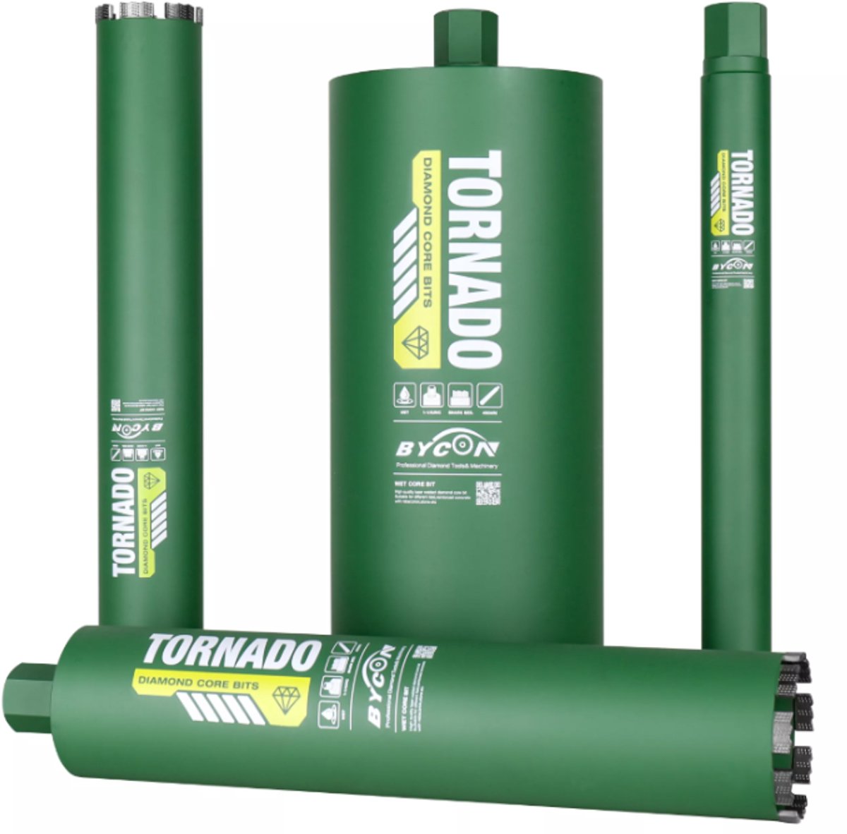 BYCON Tornado Diamantboor nat dikwandig - 1 1/4 UNC x 450 mm - Ø42-600 mm