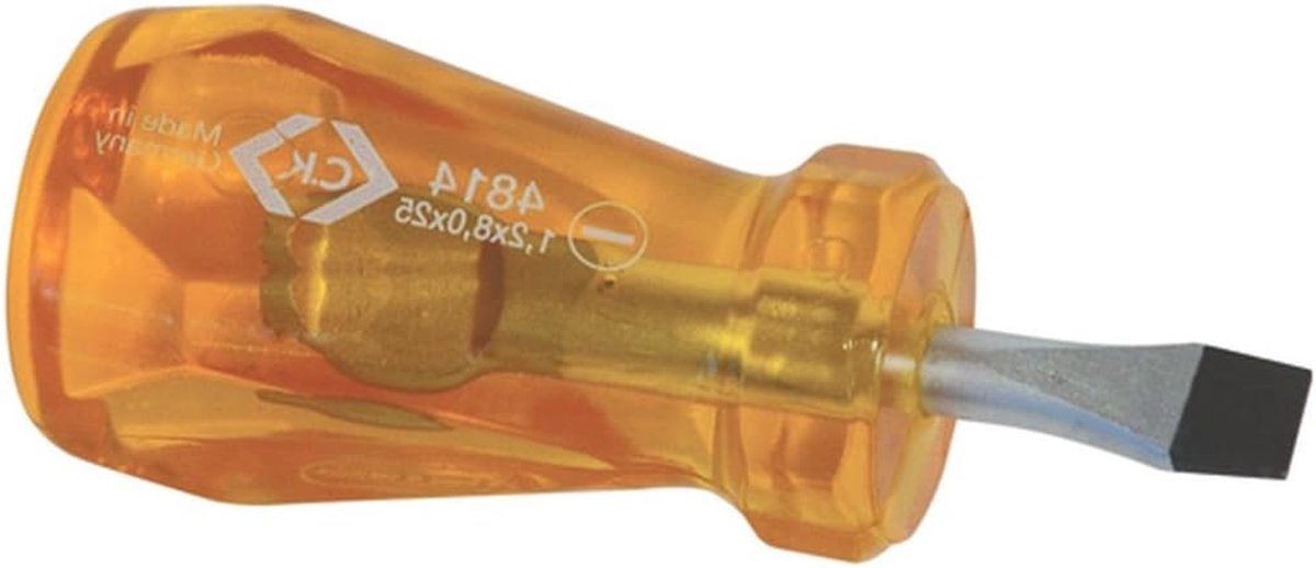 Stubby Schroevendraaier - Korte Schroevendraaier Plat - Kleine Klussen - Gelegeerd Staal - 6.5x25mm - Grijs