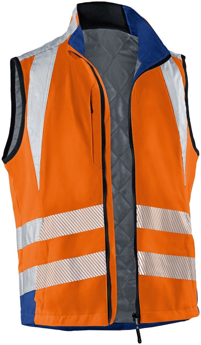 KÜBLER PSA REFLECTIQ 72078340 Hi Vis Reflecterend Werkvest HEREN Veiligheidsvest Signaaloranje Blauw - Koudebescherming