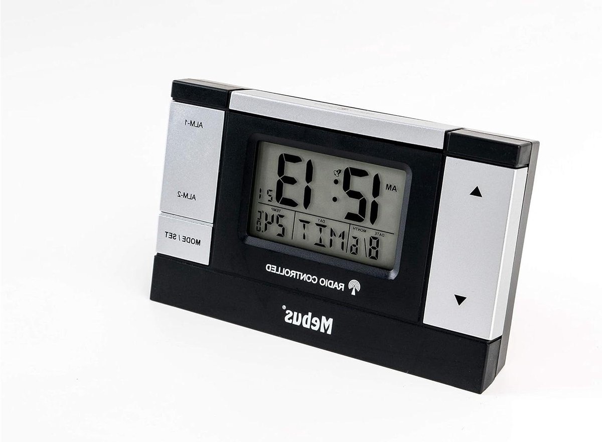 Draadloze Wekker - Digitale Klok - Elke Dag Opstaan - Met Thermometer - 12 x 75 cm - Zwart