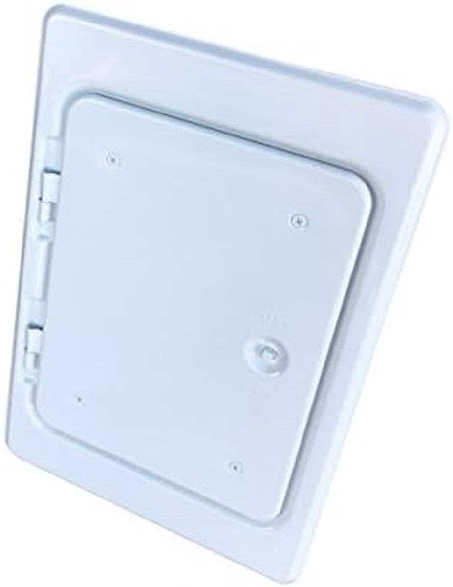 Haarddeur RVS - Schoorsteenluik Wit - Openhaard Afwerking - Vierkante Sluiting - 14 x 20 cm - Wit