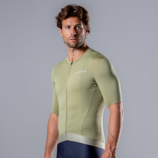 Acelera Essential Wielershirt - Fietsshirt Heren Korte Mouw - Wielrenshirt - Fietskleding - Pistache - Maat 2XL van Acelera — afbeelding 2