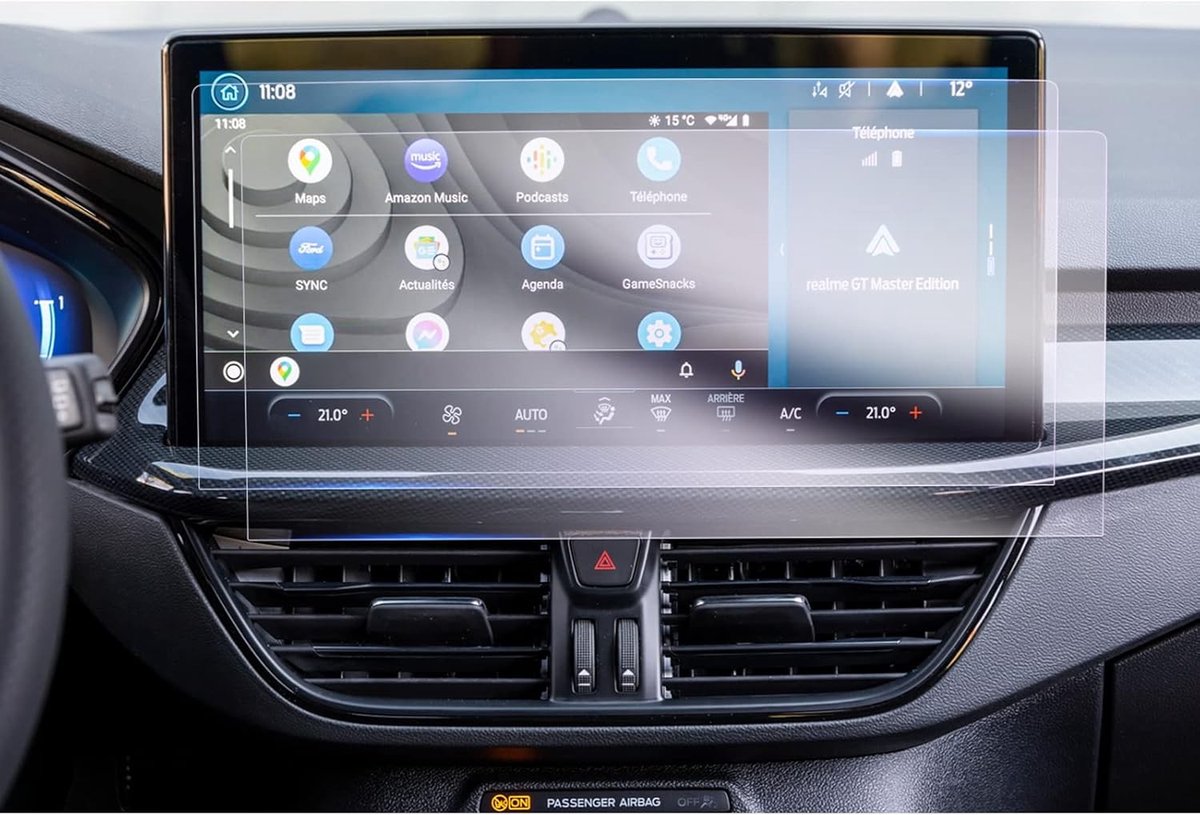 Beschermfolie voor 13.2 Inch SYNC 4 Navigatiescherm van Ford Focus MK4 en Kuga MK3, Nano Screen Protector, 6H Krasbestendig en Perfecte Pasvorm