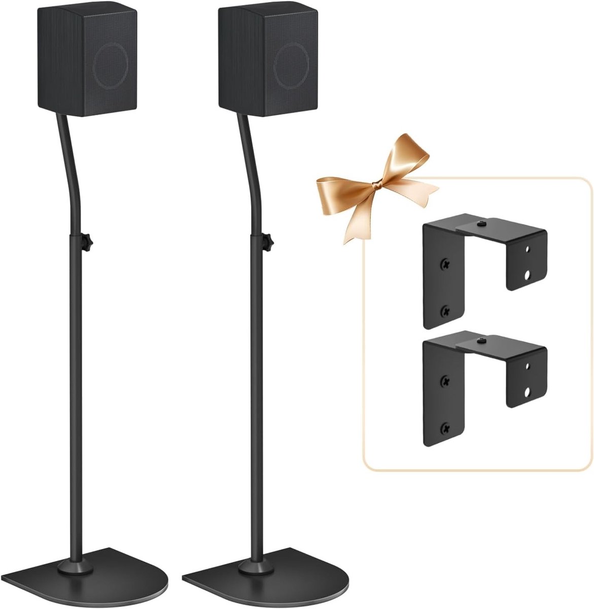 Verstelbare Surround Speaker Standaards van 84 tot 107 cm voor Kleine Satellietluidsprekers en Thuisbioscoop Systemen