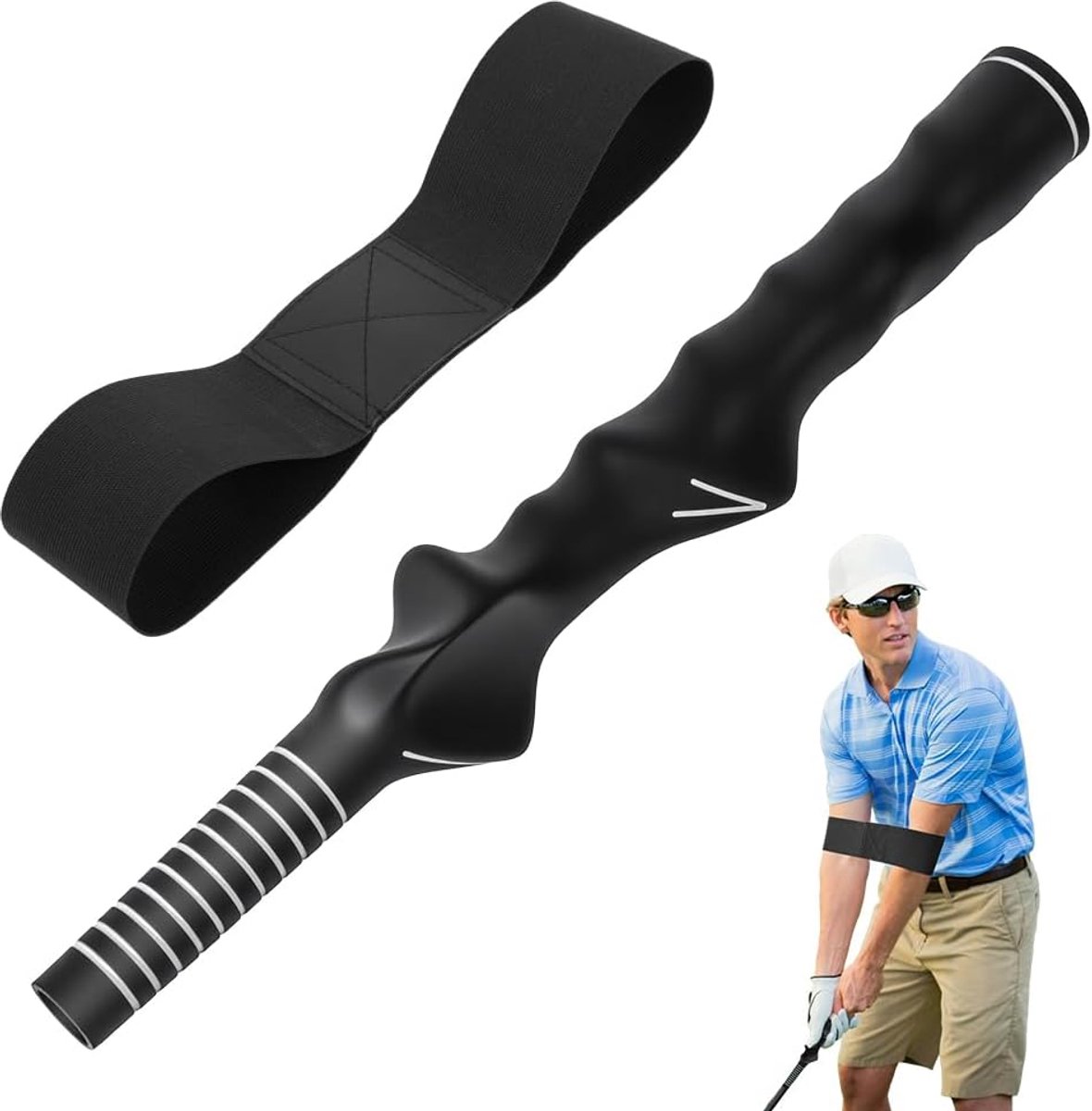 Dailygoods - flintronic Golf Training Grip, Golf Grip Training Aid, Anti-Slip Golf Swing Trainer, Houding Correctie Praktijk Uitlijning voor Beginner, Rechtshandige Golfers