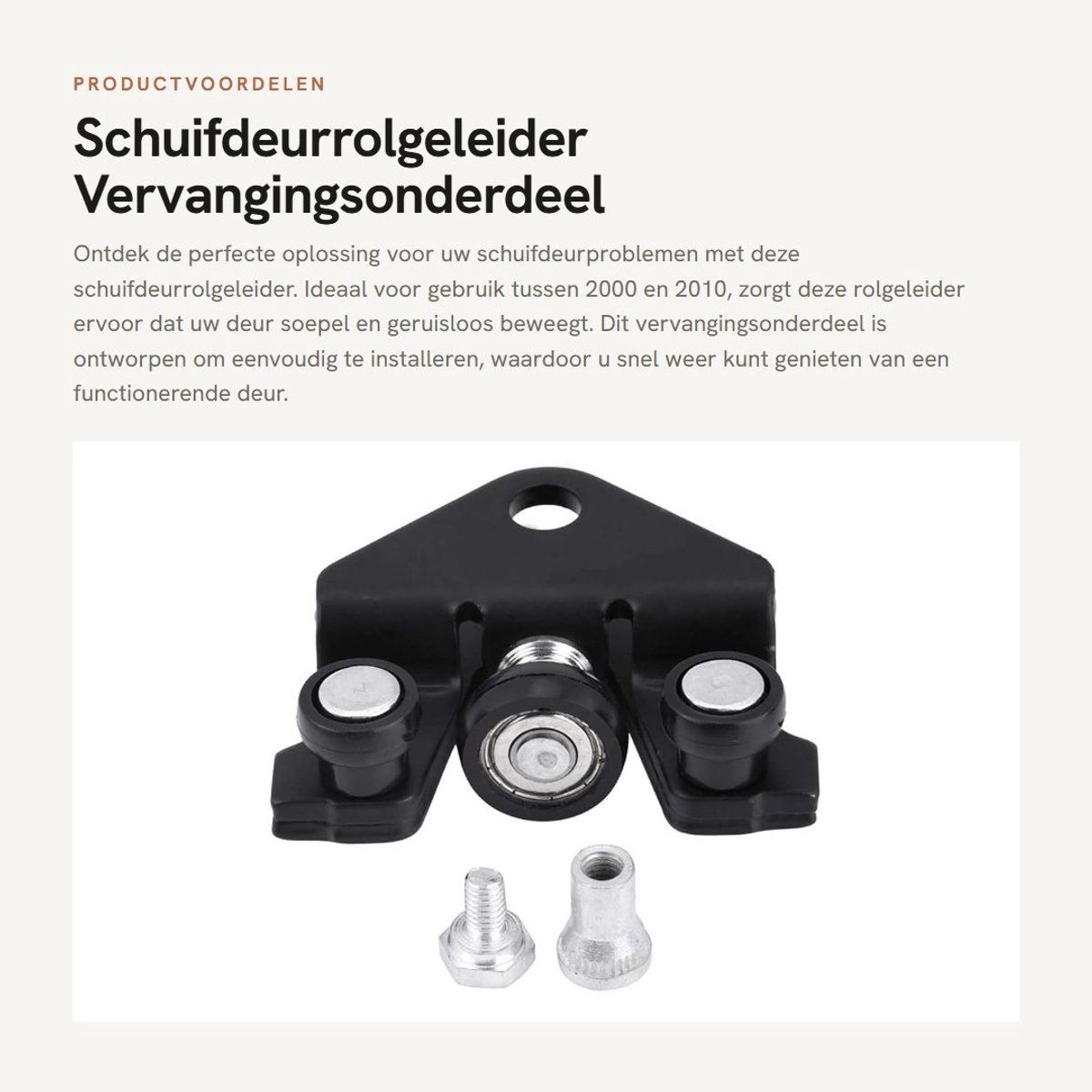 Dailygoods- Schuifdeurrolgeleider Vervangend OE-onderdeel 7700312012 - Soepel Bewegen - Katrol Bevestiging - Originele Standaard - Lokaal Magazijn - Creatief Ideaal - Schuifdeuronderdeel