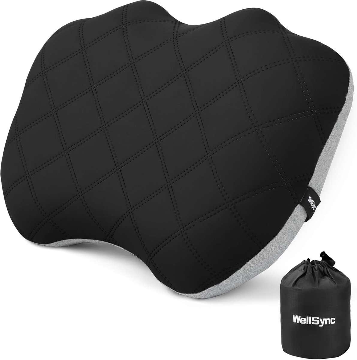 Ultralicht opblaasbaar campingkussen met afneembare hoes – Ergonomisch reiskussen voor wandelen, backpacken en kamperen