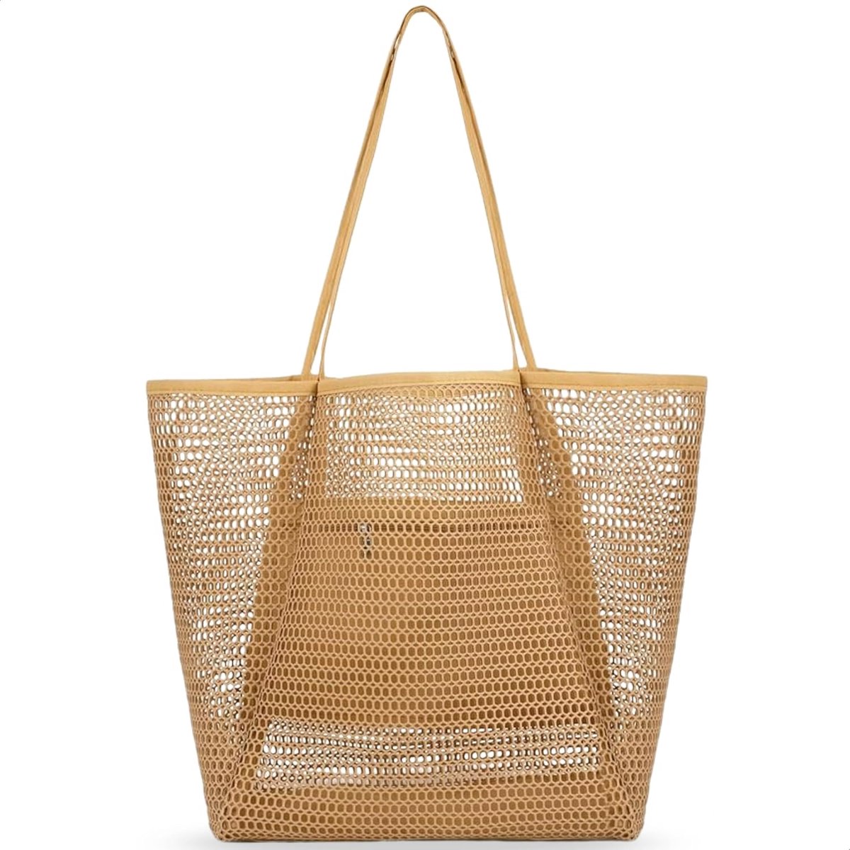 Thijox - XL Strandtas met Ritssluiting - Grote Opvouwbare Schoudertas voor Dames en Mannen - Rieten Tote Bag - Bohemian Ibiza Tas voor Strand, Zwembad
