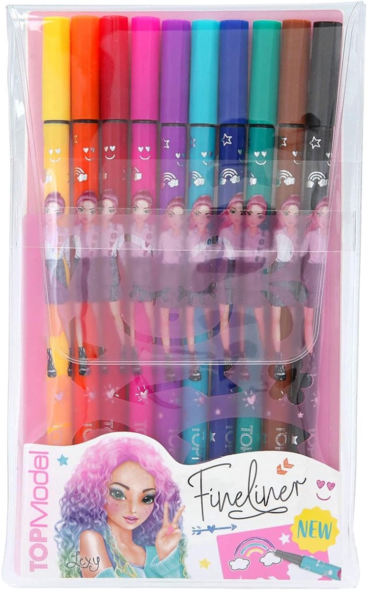 Thijox - Finelinerset 10 Kleuren met 2 Sjablonen voor Schrijven, Tekenen en Handlettering - Perfecte Pennenset voor Creatieve Projecten, School en Hob