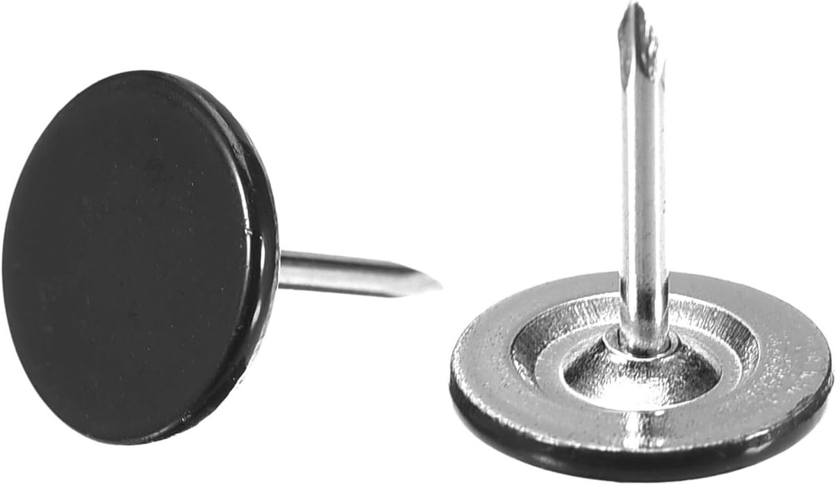 40 Stuks Decoratieve Meubelspijkers met Platte Kop 11mm x 13mm in Zwart voor Sofa, Stoelen, Hoofdeinden en Vloerkleden
