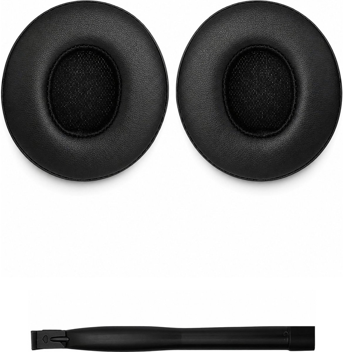 Set Oorkussens voor Beats Koptelefoon - Solo 2 / Solo 3 Wireless Oorkussen - Solo 2 Wireless / Solo 3 Wireless - Kunstleer met Traagschuim - Zwart