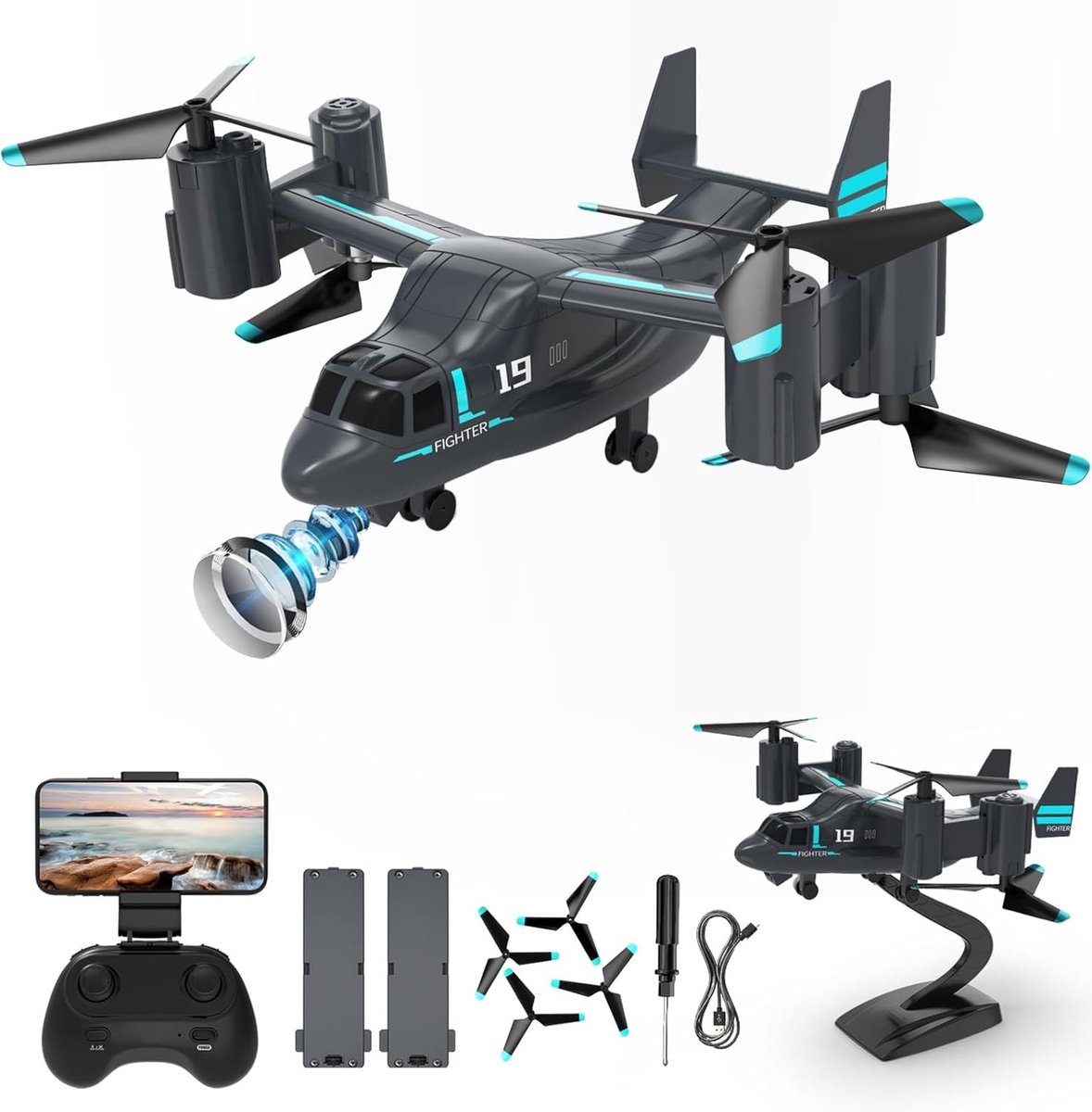 Op afstand bestuurbare helicopter met 1080p camera, mini quadcopter voor buiten en binnen gebruik