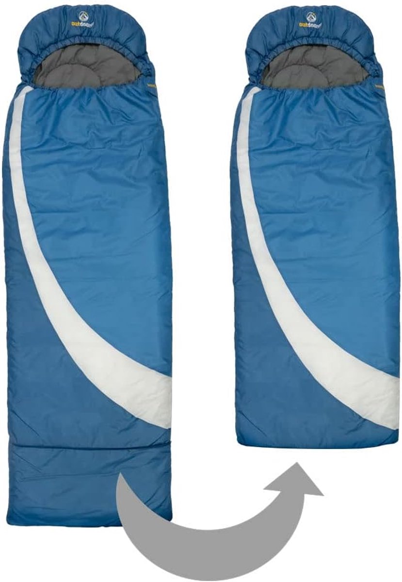 SnelShoppen - Kinderslaapzak - Groene, Blauwe of Roze Slaapzak voor Kinderen en Tieners - Verstelbare Voet - 135+30 cm - Ideaal voor Camping en Buiten