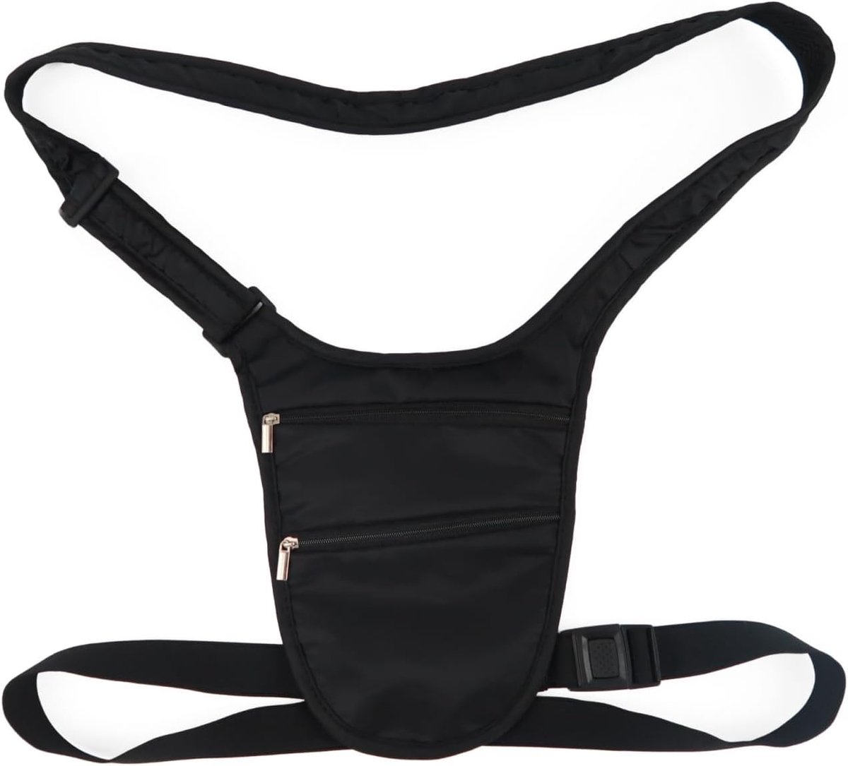 Thijox - Verstop-borsttas, heuptas, borsttas voor heren en dames, afneembare riem, huidvriendelijke achterkant, zwart, ideaal voor paspoorten, creditc