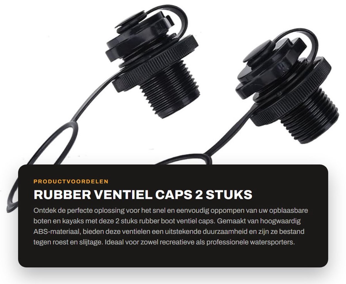 Inovra- Rubber Bootventiel - 2 Stuks - Hoogwaardige ABS - Antilek - Voor Opblaasbare Boten/Kayaks - Eenvoudige Montage - Duurzaam - Luchtventiel