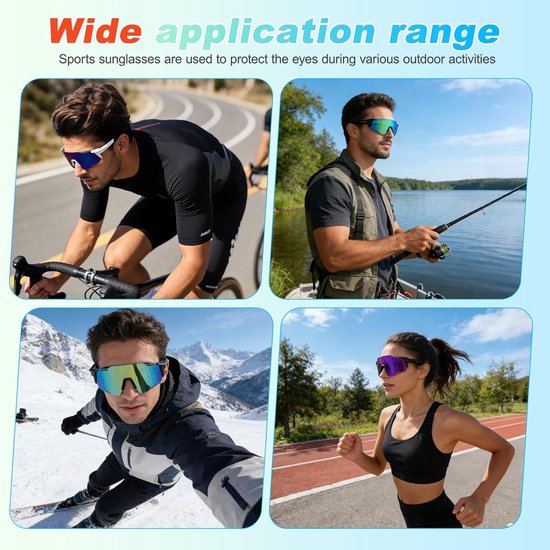Sportzonnebril set van 3 - gepolariseerd - winddicht - ideaal voor outdoor activiteiten - SnelShoppen — afbeelding 4