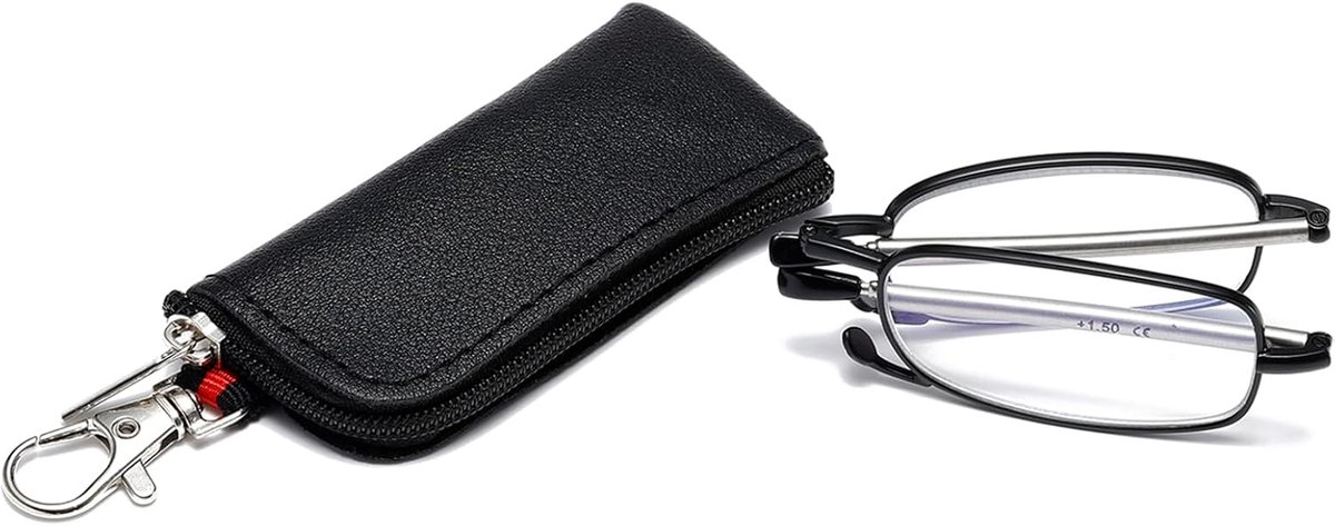 Thijox - Opvouwbare Lezebral voor Mannen en Vrouwen, Compacte Sleutelhanger Draagbare Zakbril met Blauw Licht, Ideaal voor Lezen, Reizen en Onderweg