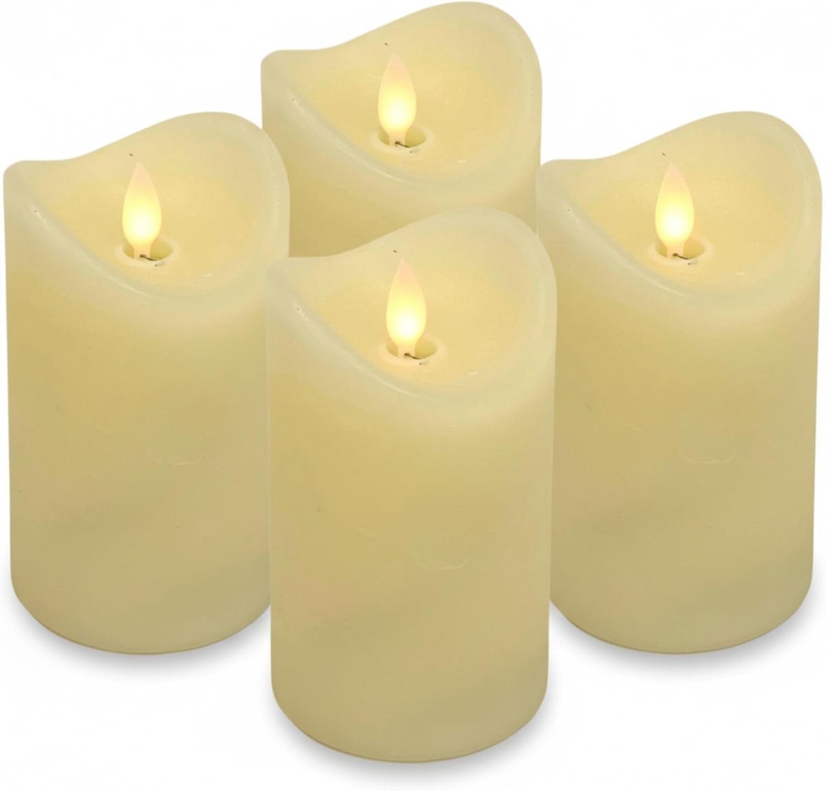 LED Kaarsen Set van 4 - Echte Was - Met Timer en Vlam-effect - Veilig en geurvrij - SnelShoppen