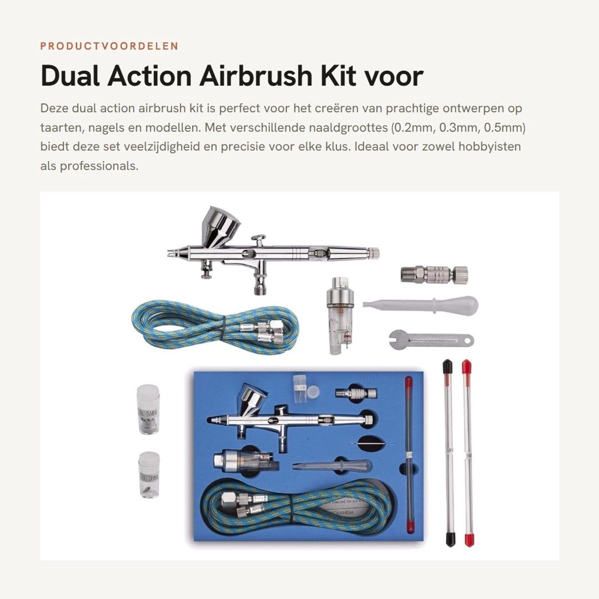 Dailygoods - Dual Action Airbrush Kit voor Taartdecoratie en Modelleren